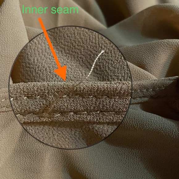 Row Camel Colored Semi-Sheer Crepe Jumpsuit Surplice Front Medium - Picture 6 of 8